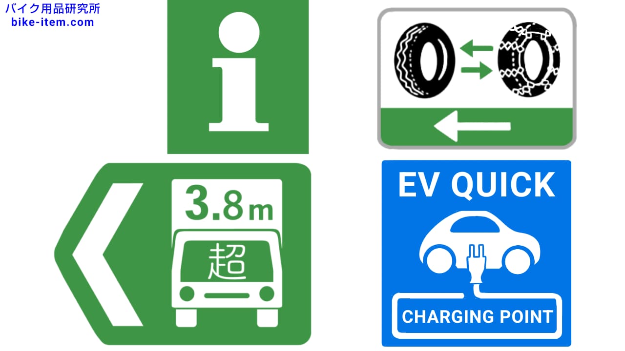 高速道路、ピクトグラム付きの標識
