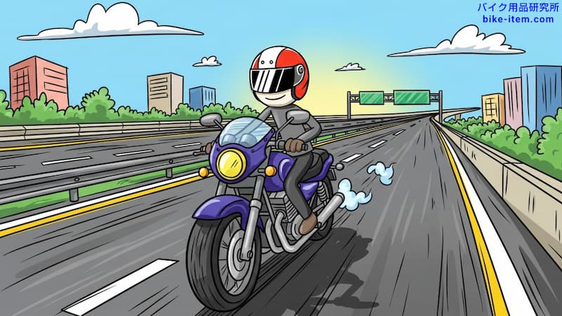 高速道路を走るバイク