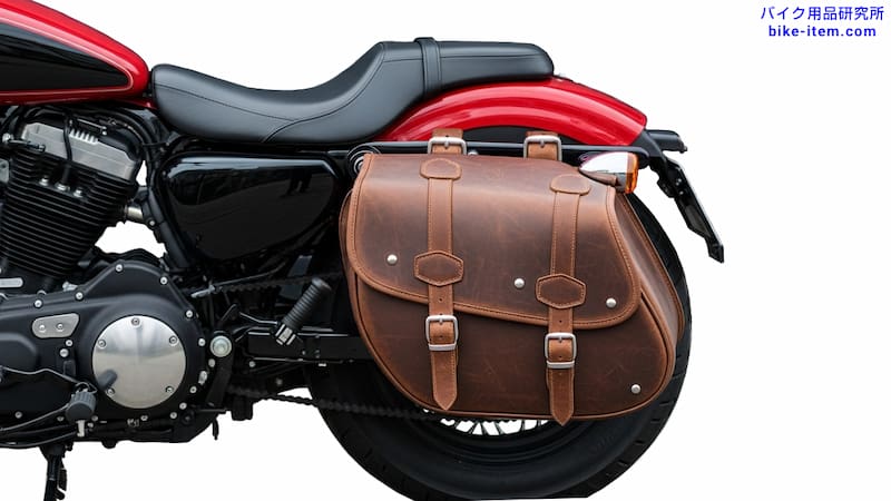 革ベルトで固定するサイドバッグ