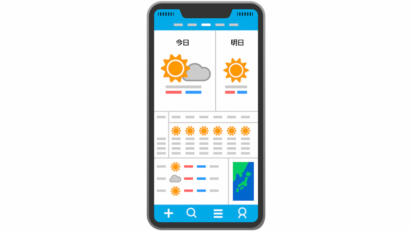 天気予報アプリ、イラスト
