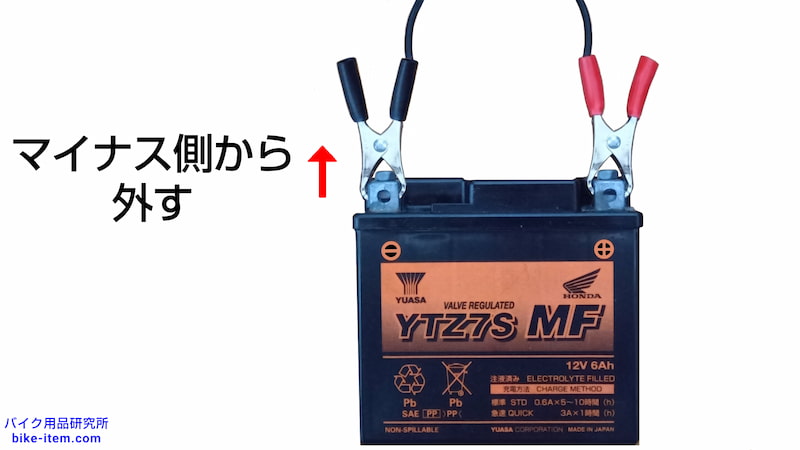 バッテリー充電器を外す手順