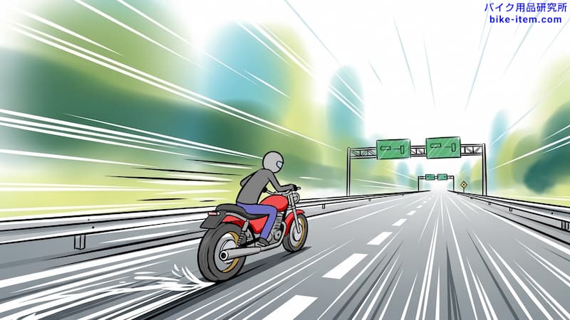 高速道路を疾走するバイク