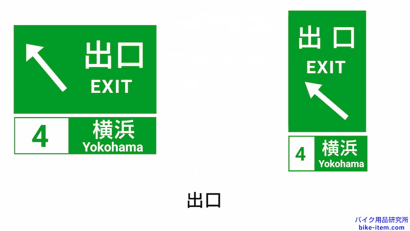 高速道路の案内標識、出口