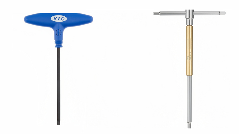 グリップ付きやスライドハンドル付きの六角レンチT型