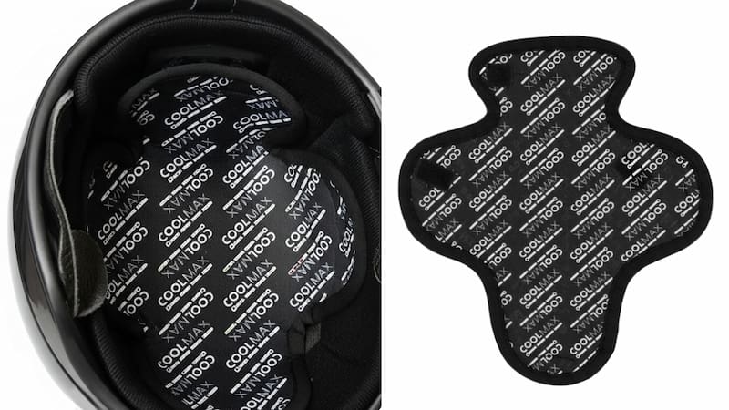 吸水速乾のヘルメットインナーパッド