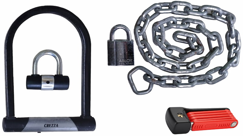 硬い金属製の防犯ロック